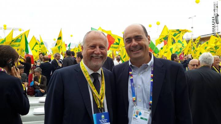 Il direttore di Coldiretti Lazio, Aldo Mattia, con il Governatore Zingaretti