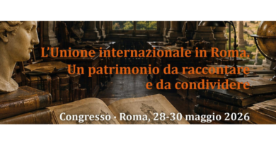 Banner announcing the International Union in Rome: a heritage to tell and share; Congress Rome, 28–30 May 2026.